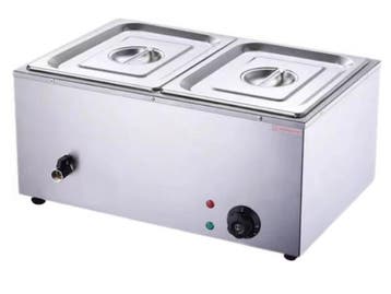 Veiling - Elektrische Voedselwarmer – 2-compartiment, rvs, Nieuw