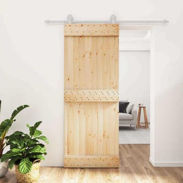 vidaXL Schuifdeur 80 x 210 cm Massief Grenenhout, Verzenden, Nieuw