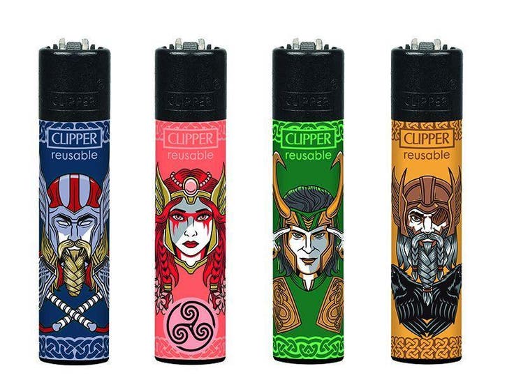 Clipper aansteker - Nordic Gods - CP11 (4 stuks), Verzamelen, Rookartikelen, Aanstekers en Luciferdoosjes, Nieuw, Verzenden