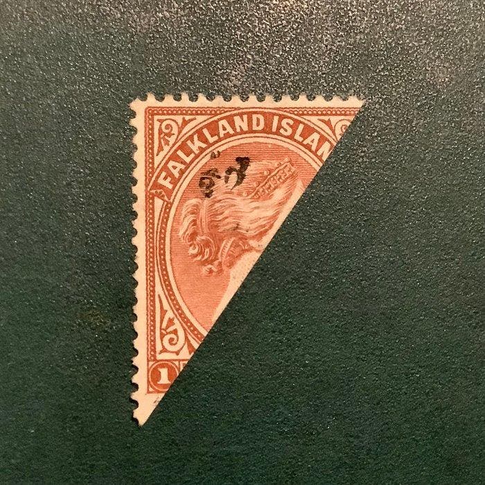 Falklandeilanden 1891 - 1/2 Penny op 1 Penny op gehalveerde, Postzegels en Munten, Postzegels | Europa | UK