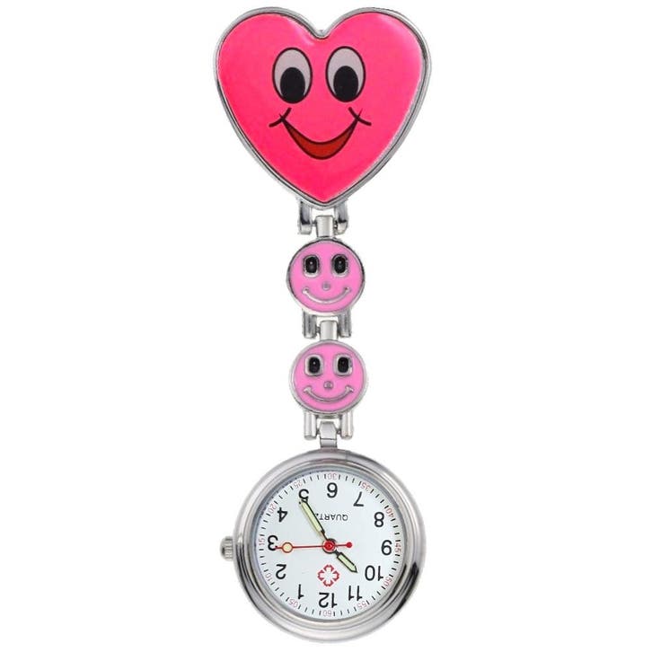 Fako - Verpleegstershorloge - Hart Smile - Roze, Sieraden, Tassen en Uiterlijk, Horloges | Dames, Verzenden
