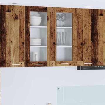 vidaXL Hangkast met opslag 2 pcs Oudhout 40 x 31 x 80 cm, Verzenden, Nieuw, Bruin