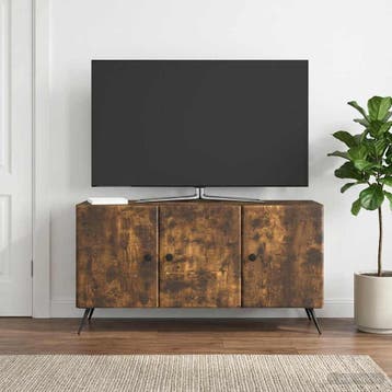 vidaXL TV-kast Gerookt eiken 99 x 34,5 x 50 cm Bewerkt hout, Minder dan 50 cm, Verzenden, Nieuw, Minder dan 100 cm