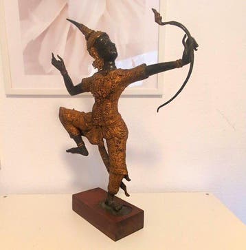 Grote bronzen Prins Rama / Phra Ram met boog – Thailand – 54