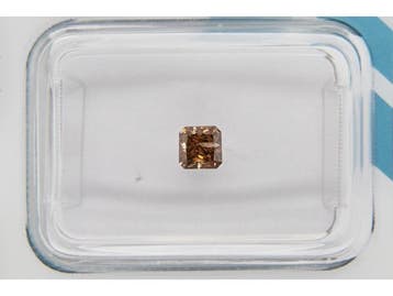 Veiling -  Natuurlijke diamant - Fancy geelbruin 0,34 ct, Sieraden, Tassen en Uiterlijk, Edelstenen, Nieuw