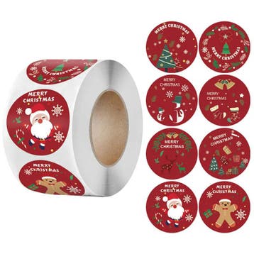 500 Kerst Stickers Op Rol - 2.5cm - Kerststickers -, Verzenden, Nieuw