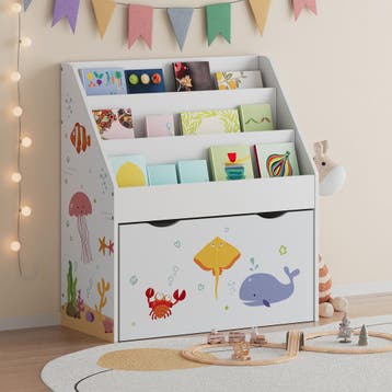 Kinderrek Aarnskona wit met Aqua Dream motief [en.casa], Verzenden, Nieuw