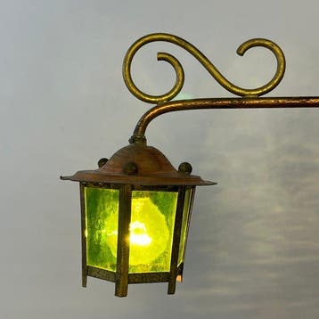 Wandlamp - Charmant klein - Art Deco - Lantaartje - Glas,, Antiek en Kunst