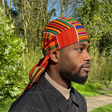 Durag / Du-rag / Do-rag / Bandana - Unisex - Oranje / blauw, Ophalen of Verzenden, Nieuw