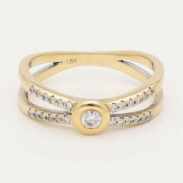 Ring - 18 karaat Geel goud Diamant (Natuurlijk), Sieraden, Tassen en Uiterlijk, Nieuw