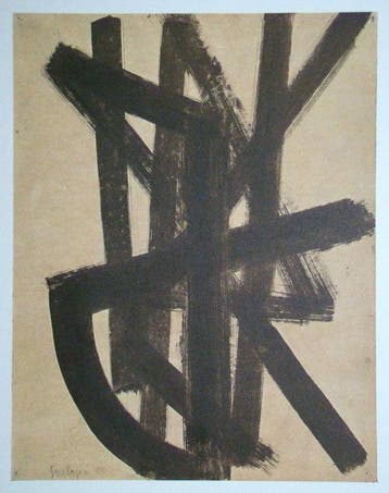 Pierre Soulages (1919-2022) - Peinture sur papier IV., Antiek en Kunst