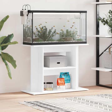 vidaXL Aquariumstandaard 80x35x60 cm bewerkt hout wit, Verzenden, Nieuw