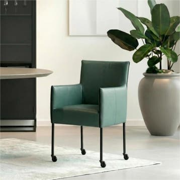 Leren eetkamerstoel More - Toledo Forrest (groen) - Poten, Overige kleuren, Bohemian, Industrieel, Modern, Scandinavisch, Nieuw