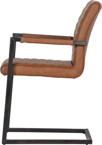 WOOOD Bas Eetkamerstoel - Pu - Cognac - 87x54x62 -  –, Verzenden, Nieuw