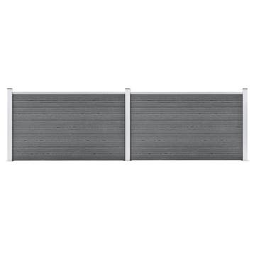 vidaXL Schutting 353x106 cm HKC grijs, Verzenden, Nieuw, Kunststof, 1 tot 2 meter