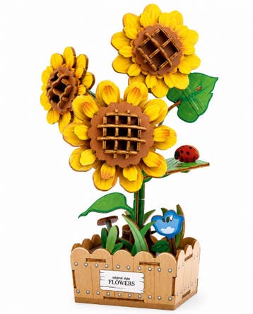 PlayfulMario Zonnebloem Houten Modelbouwset 115 Onderdele..., Verzenden, Nieuw