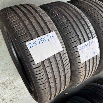 2 x Continental PremiumContact 5 215-55-17 Zomerbanden 8mm, Auto-onderdelen, Banden en Velgen, 17 inch, Ophalen of Verzenden, Band(en)