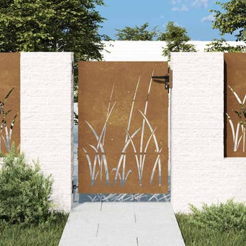 vidaXL Poort 85x150 cm grasontwerp cortenstaal, Verzenden, Nieuw