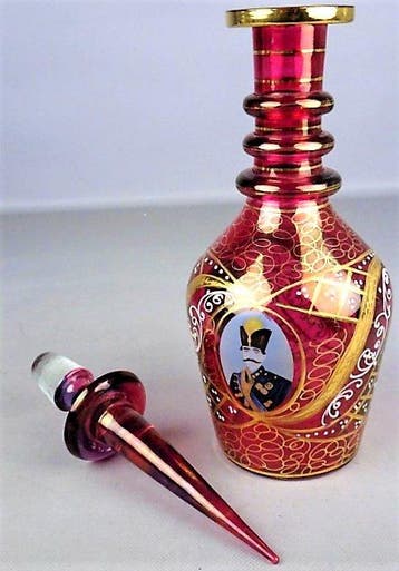 Karaf - Glas - A Bohemian decanter with stopper and the