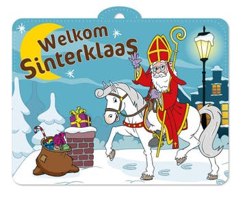 Sinterklaas Deurbord Cartoon 30x40cm, Ophalen of Verzenden, Nieuw