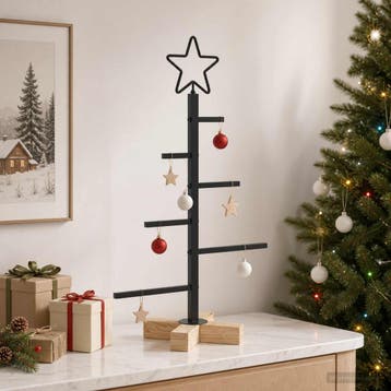 vidaXL Metalen kerstboom KUOPIO 60 cm Staal Zwart, Verzenden, Nieuw