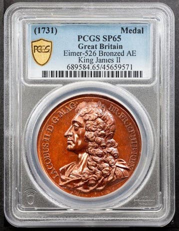 Groot-Brittannië. James II. Medal 1731 - Jean Dassier - PCGS