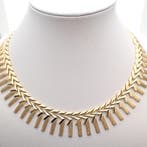18 krt. Gouden Cleopatra collier. (Ketting), Sieraden, Tassen en Uiterlijk, Kettingen, Ophalen of Verzenden, Gebruikt, Overige kleuren