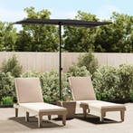 vidaXL Parasol met aluminium paal 180x110 cm zwart, Tuin en Terras, Verzenden, Nieuw, 1 tot 2 meter