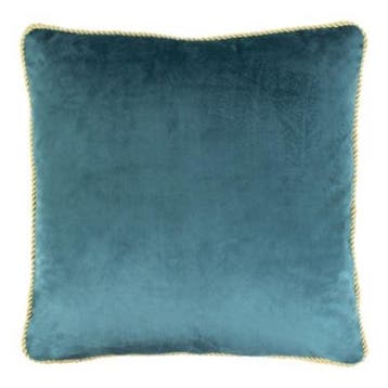 kussen fluweel goud petrol 45x45cm, Verzenden, Nieuw