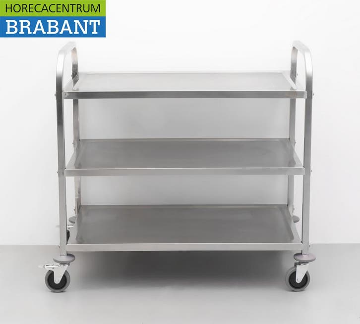 HCB RVS Serveerwagen Dienwagen 3 lagen 95 cm Horeca, Zakelijke goederen, Horeca | Keukenapparatuur, Nieuw in verpakking, Ophalen of Verzenden