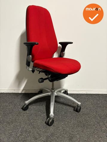 RH Logic 400 - Rode stoffering  - Grijs voetkruis, Werkplek, Ophalen of Verzenden, Gebruikt, Stoel