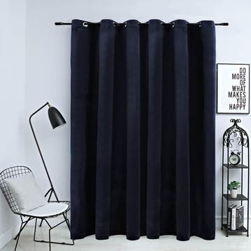 vidaXL Gordijn verduisterend met ringen 290x245 cm fluweel, Verzenden, Nieuw, Zwart