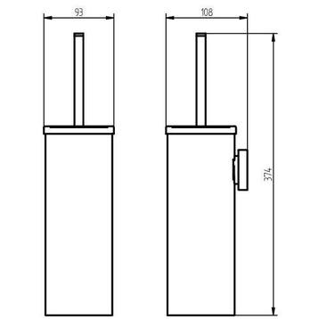 Toiletborstel Kosmos 38x10 cm Metaal Mat Zwart, Ophalen of Verzenden, Nieuw