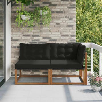 vidaXL 7 st Outdoor Midden- en Hoeksalon Massief Acaciahout, Tuin en Terras, Tuinsets en Loungesets, Verzenden, Nieuw, 7 zitplaatsen