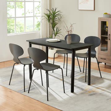 Eetkamerstoelen Kil set van 4 zwart [en.casa], Huis en Inrichting, Stoelen, Verzenden, Nieuw