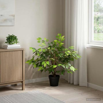 vidaXL Kunst Ficus Plant Groen 73 x 16 x 60 cm Stof en Hout, Verzenden, Nieuw