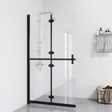vidaXL Inloopdouchewand inklapbaar 80x190 cm ESG-glas, Verzenden, Nieuw