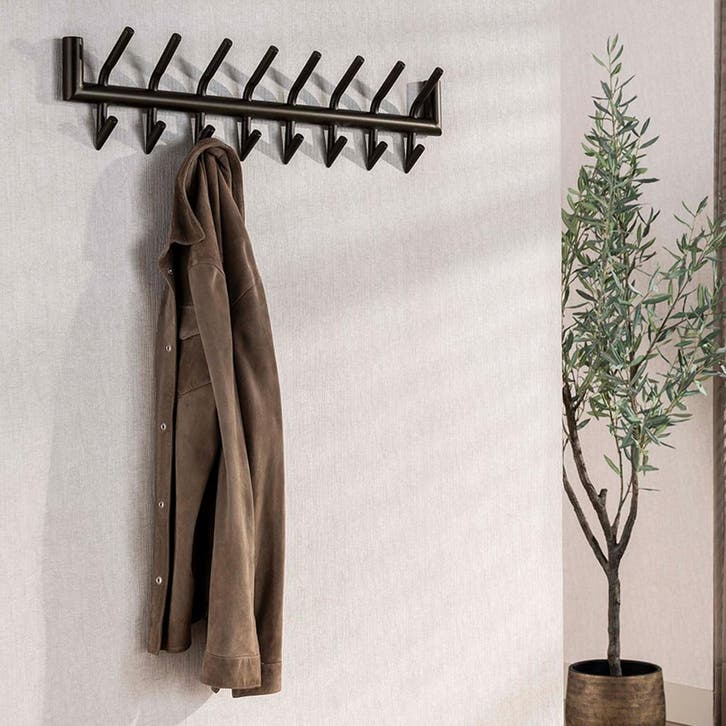 *WOONWINKEL* Dubbele Wandkapstok 8 Haaks Bruin, Huis en Inrichting, Woonaccessoires | Kapstokken, Nieuw, Verzenden