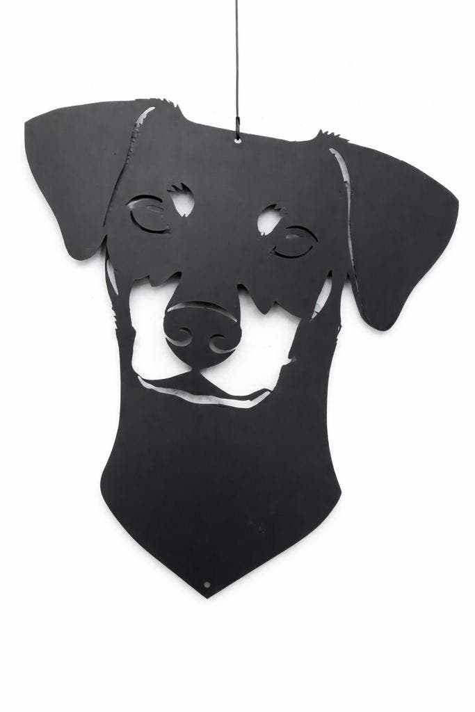 Wanddecoratie hond Duitse Pinscher metaal 38cm, Tuin en Terras, Tuinwanddecoratie, Verzenden
