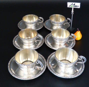 Kop en schotel (6) - .800 zilver - Oostenrijk-Hongarije