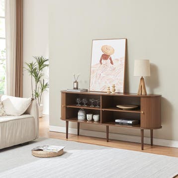 Sideboard Mapia dressoir 166x40x70 cm walnootkleurig [en.cas, Verzenden, Nieuw