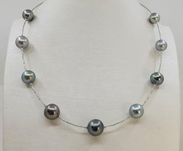 Halsketting Platina, ALGT-gecertificeerde Tahitiaanse parels, Sieraden, Tassen en Uiterlijk, Nieuw