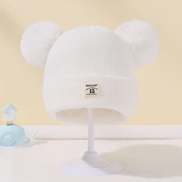 Warme Gebreide Babymuts met Pompon - Winter Beanie voor Jong, Verzenden, Nieuw
