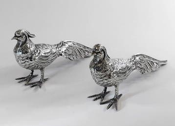 Beeldje (2) - .925 zilver, Antiek en Kunst