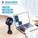 JUST23 Elektrisch Draagbare Handventilator met licht - Zwart, Ophalen of Verzenden, Zo goed als nieuw