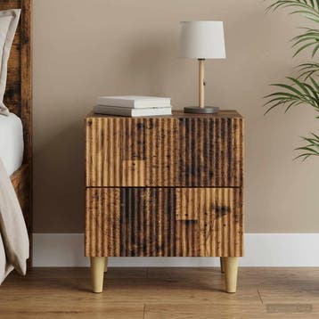 vidaXL Nachtkastje Oud hout 43 x 34,5 x 48 cm Bewerkt hout, Minder dan 45 cm, Verzenden, Nieuw, Minder dan 55 cm