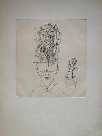 Hans Bellmer (1902-1975) - L’homme au chapeau, Antiek en Kunst