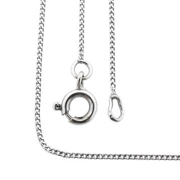 Witgouden dunne gourmetschakel ketting, Ophalen of Verzenden, Gebruikt, Goud, Goud