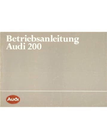 1983 AUDI 200 INSTRUCTIEBOEKJE DUITS, Auto diversen, Handleidingen en Instructieboekjes