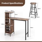 LIVSK Bartafel en Krukenset - Multifunctionele Zijplanken -, Verzenden, Nieuw